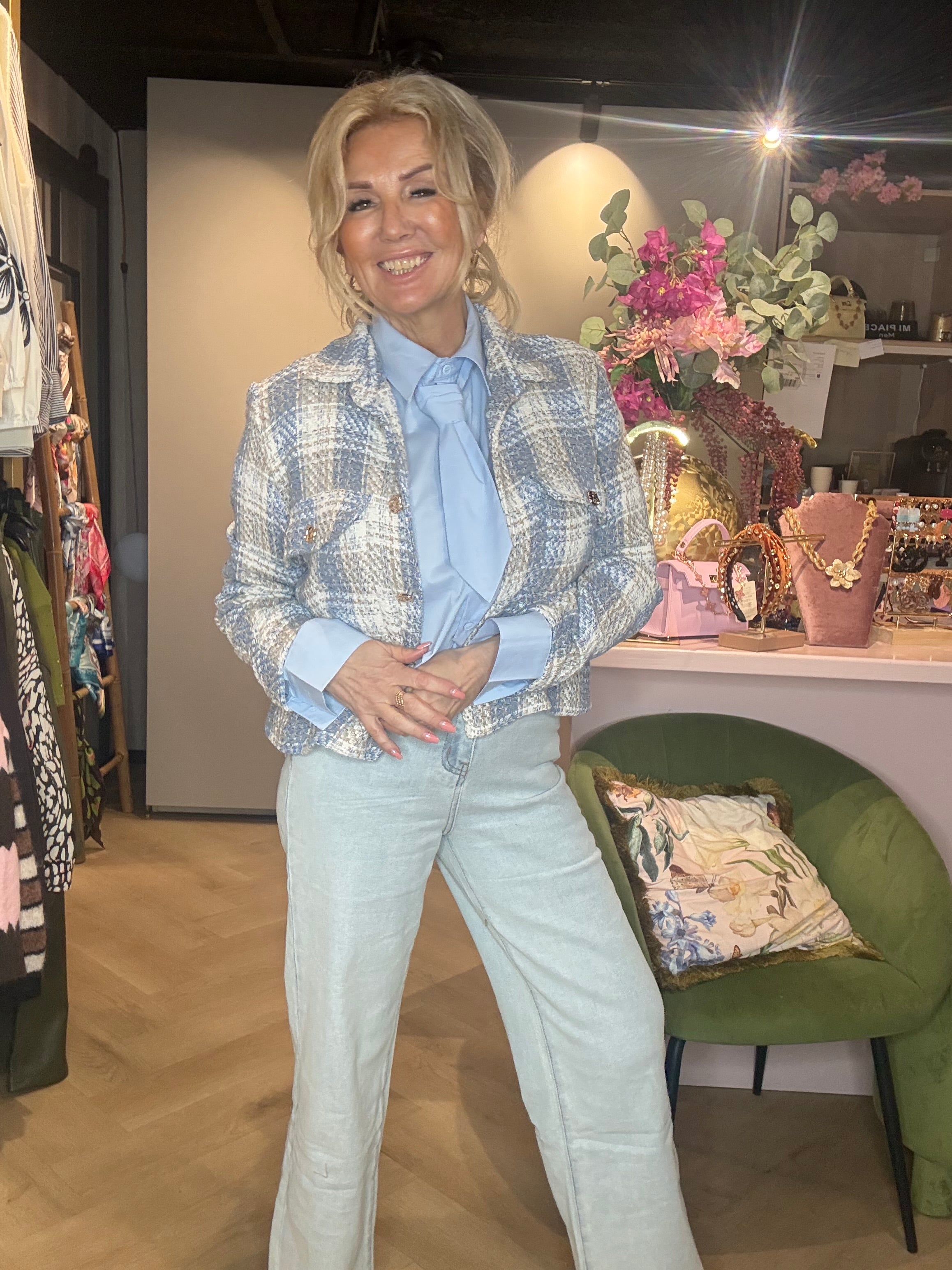 Marynarka w niebieską kratę